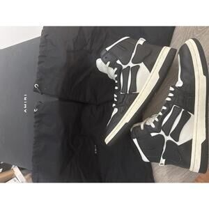 AMIRI High-Top Skeleton Sneakers - Black & White Size 9